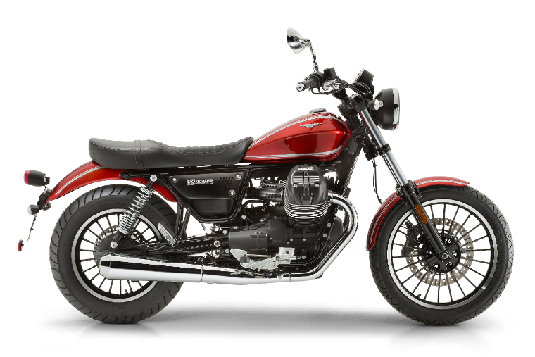 Moto modelo Roamer, color rojo. Marca Motoguzzi